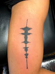There are two methods of creating art from sound waves: Soundwave Tattoo By Junior Gonzalez Tattoonow