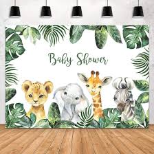 Safari Animals Baby Shower Backdrop Jungle Woodland Greenery Photography Background 7x5ft Birthday Boy Girl Elephant Lion Giraffe Cake Table Party Decoration Photo Studio Booth Props Banner Walmart Com