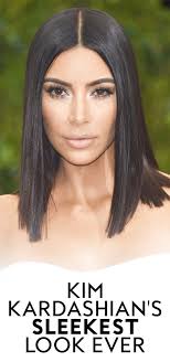 Kim Kardashian Met Gala 2017 Sleek Lob Sleek Hairstyles Straight Hairstyles Kardashian Hair