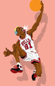 Basketball Art Muideen Ogunmola Basketball Art Nba Art Dennis Rodman