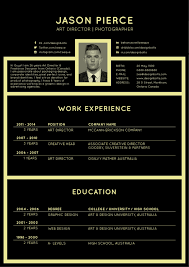 Free Black Elegant Resume CV Design Template for Art Director ...