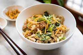 Spicy Ginger Pork Noodles With Bok Choy Recipe Recipe Ginger Pork Recipes Pork Noodles