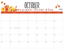 Cute Printable October 2020 Calendar In 2020 October Calendar October Calendar Printable Monthly Calendar Printable
