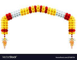 Traditional Indian Mala Flower Garland Festive Holiday Arch Flower Decoration Vector Cartoon Illustrat Flower Decorations Floral Cards Design Flower Garlands