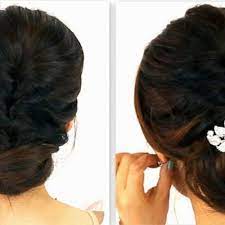 Indian Bun Hairstyle With Saree For Short Hair Bun Hairstyles Short Hair Styles Hairstyle
