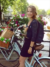 With My Miss Grace Gazelle Bike In Amsterdam