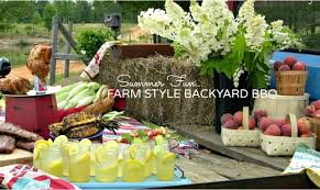 The summer season has plenty of holiday opportunities for throwing a backyard one great backyard bbq idea is picking up inexpensive drink cozies from a dollar store. Party Themes Farm Style Backyard Bbq Martie Duncan