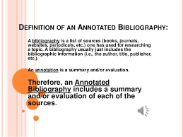 Describe the content and focus of. The Annotated Bibliography Project