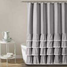 Harriet Bee Urban Single Shower Curtain Ruffle Shower Curtains Lace Shower Curtains Gray Shower Curtains