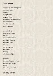 Door Knob - Door Knob Poem by Dorsey Baker