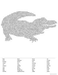 All of these are printable and completely free to use. Shaped Word Search Animals