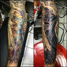 Tribal tattoo cover up ideas. Whiplash Tattoo On Twitter Biomechanical Tattoo Cover Up Whipped By Jonti Balbuena On Rogelafrica S Leg Valleyofchrome Whiplashtattoo