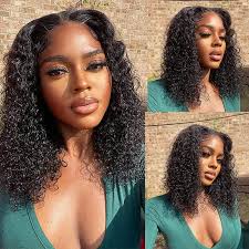 Großhandel 100% Menschenhaare Peruanische cuticle ausgerichtete Afro  lockige 4X4 HD Spitze Abschluss Frontperücke für schwarze Frauen