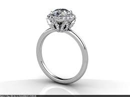 Floral Basket Halo Diamond Engagement Ring W Cincin Tunangan Cincin Tunangan Berlian Berlian