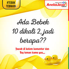 Jawab tebak gambar memiliki semua jawaban atau cheat dengan petunjuk. Tebak Tebakan Yuk Ada Bebek 10 Aneka Jaya Sambiroto Facebook