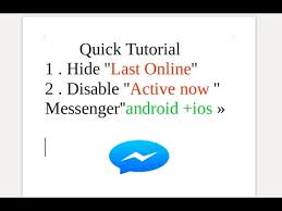 Select the 'activity status' option; How To Disable Last Active Active Now On Messenger Facebook Mobile Youtube