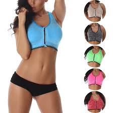Cari produk sport bra lainnya di tokopedia. Ouno Damen Soft Push Up Sport Bh Mit Schalen Reissverschluss 32 38