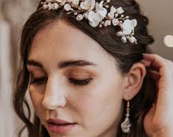 Floral Tiara, Clay Flowers Tiara, Floral Headpiece, Bridal Headpiece,  Bridal Headband, Silver, Gold, Rose Gold,bridal Accessory