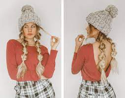 Tutorial Winter Hairstyle With Beanie Thefashionfraction Com Winter Hat Hairstyles Winter Hairstyles Hat Hairstyles
