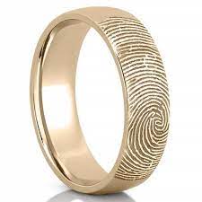 Fingerprint Wedding Band Men S Fingerprint On Outside Of Wedding Band Fingerprint Wedding Bands Fingerprint Wedding Floral Design Engagement Ring