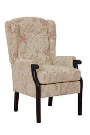 Rome High Back Chair Queen Anne Style Fireside Chair Beige With Floral Fabric Fireside Chairs Furniture Interior Furniture