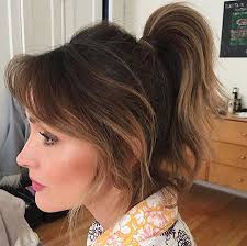 If you have layering in the front of your hair, braids will pull this medium length hair with layering is styled into messy ponytail, fringes nicely frames her face and creates a messy look. 15 Ponytail Hairstyles For Short Hair
