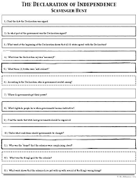 Declaration Of Independence Scavenger Hunt Worksheets Social Studies Worksheets Social Studies Social Studies Middle School