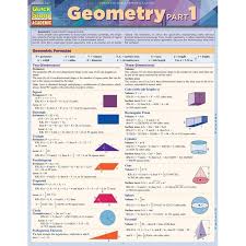Geometry Part 1 Quickstudy Laminated Reference Guide Walmart Com In 2020 Math Methods Math Review Mental Math