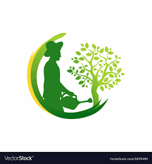 Farmer Man Gardening Plant Tree Eco Logo Symbol Vector Image Eco Logo Trees To Plant Tree Logo Design