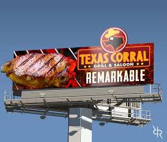 Restaurant Billboard Design For Texas Corral By Robert R