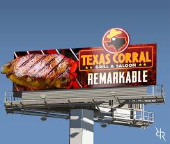 restaurant billboard design for texas corral by robert r