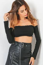 Black And White Striped Off The Shoulder Long Sleeve Top Pin On Crop Tops