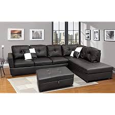 Upholstered with a linen blend fabric, it makes an understated background for afghans or throw pillows. Buy Sofa Sectional Sofa L Shape Faux Leather Sectional Sofa Couch Set With Chaise Ottoman 2 Toss Pillow Using For Living Room Furniture Black Online In Turkey B07yy27dg3