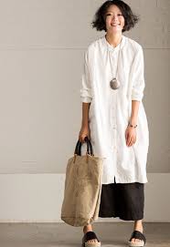 Art Casual Loose Big Size Long Linen Dress Shirt Women Tops C8923a Linen Shirt Dress Dress Shirts For Women Clothes For Women