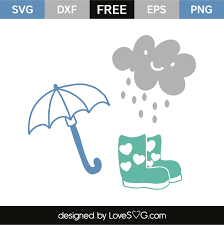 Download Rainboots Cloud And Umbrella Lovesvg Com