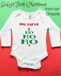 Check spelling or type a new query. Baby S First Christmas Iron On Onesie The Crafting Chicks