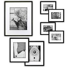 Amazon.com: Gallery Perfect 7 Piece Black Photo Frame Wall Gallery ...