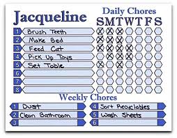 Chore Chart For Daily And Weekly Chores Personalize Name And Color Use Dry Erase To Write In Chores And Check Them Off