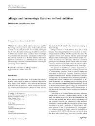 Pdf Allergic And Immunologic Reactions To Food Additives Fatih Gultekin Academia Edu
