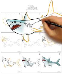 How To Draw A Shark In 9 Easy Steps Craft Mart Why create a ferocious shark drawing when you can sketch a cute and adorable cartoon character like the one just do it! how to draw a shark in 9 easy steps