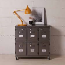 Buffet 6 Portes En Metal Gris L78cm H77cm Decoclico Factory Decoclico Factory Casier Metal Buffet Meuble Meuble Rangement