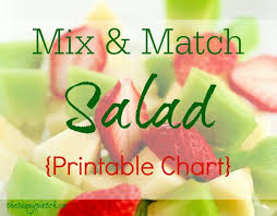 Easy Mix Match Salad Printable Chart Happy Homeschool