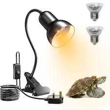 Double-Head Reptile Heat Lamp with Intelligent Timer and UVA UVB Bulbs