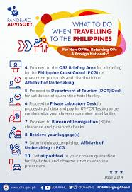 • undertake the duties specified in these guidelines for return to work coordinators. Public Advisory For Non Ofws Returning Overseas Filipinos Foreign Nationals When Travelling To The Philippines