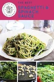 Spaghetti With Spinach Sauce Recipe Spaghetti With Spinach Fresh Eats Low Calorie Pasta Sauce