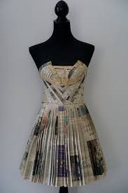 Newspaper Dress Newspaper Dress Recycled Dress Newspaper Fashion