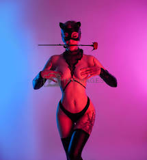 sexy woman in leather cat mask and leather rose for bdsm sex toys by  Rotozey Vectors & Illustrations with Unlimited Downloads - Yayimages