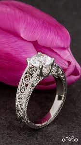 Celtic Inspired Palladium Engagement Ring Celtic Engagement Rings Filigree Engagement Ring Vintage Palladium Engagement Rings