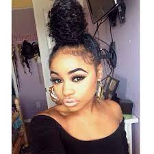 High Bun Hairstyle Ninja Bun Curls Hair Natural Hair Styles Curly Hair Styles Natural Hair Beauty