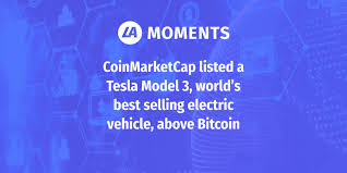 The charts below show total market capitalization of bitcoin, ethereum, litecoin, xrp and other crypto assets in usd. Coinmarketcap Listed A Tesla Model 3 World S Best Selling Electric Vehicle Above Bitcoin Latoken Moments